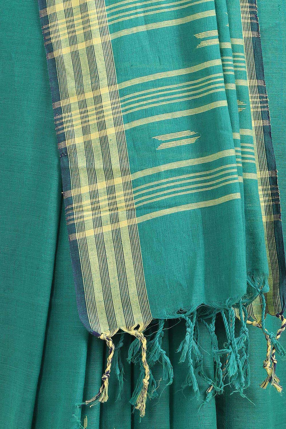 Green Pure Cotton Jamdani Saree image number null