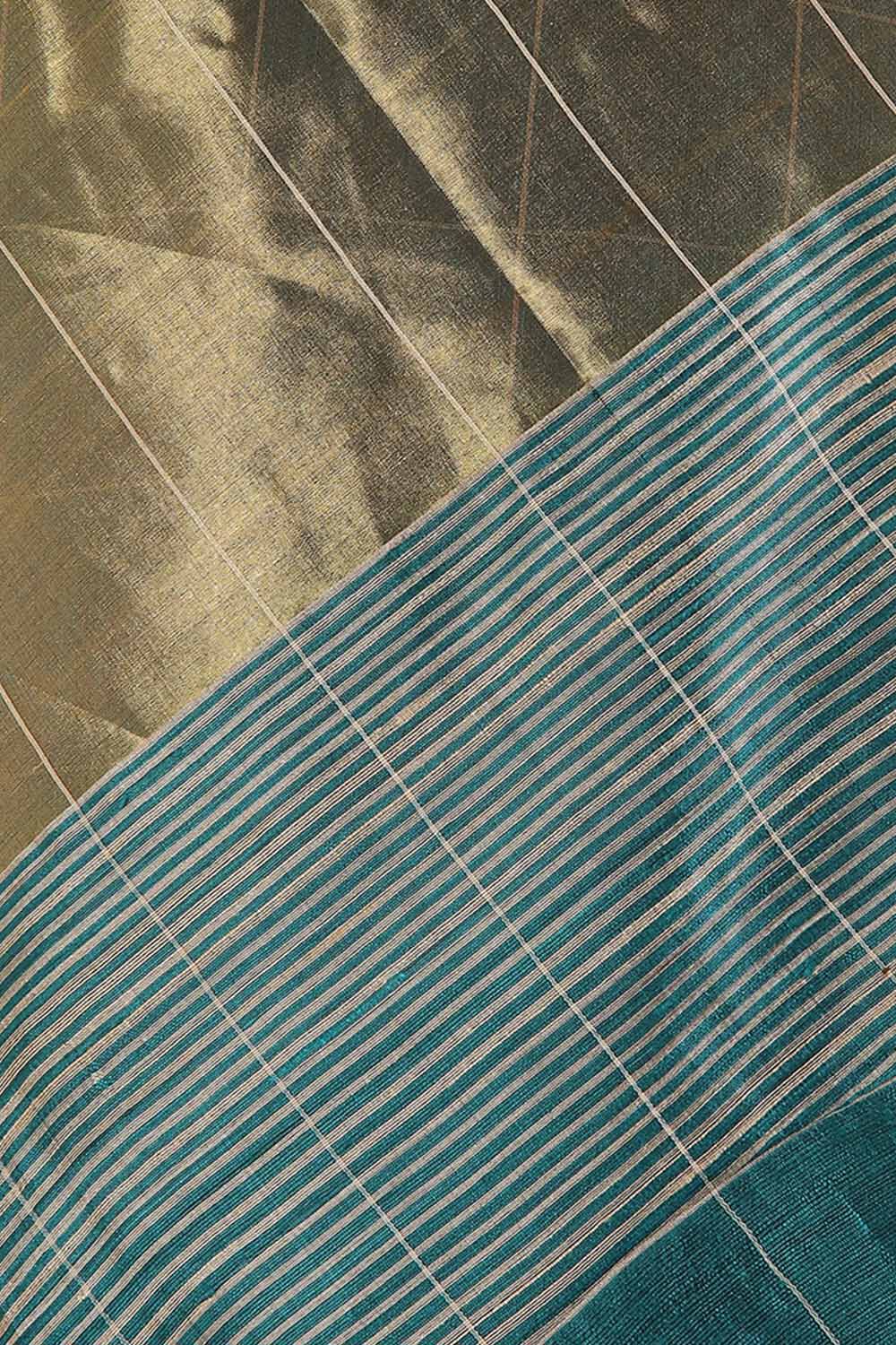 Dark Green Pure Tussar Silk Bhagalpuri Saree image number null