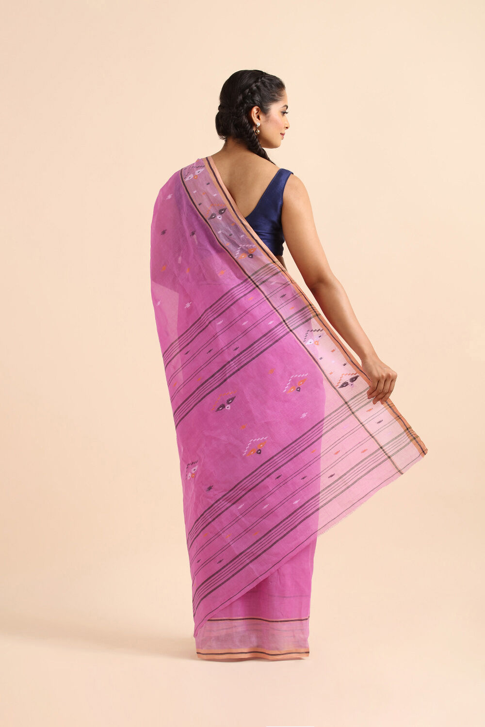 Light Pink Pure Cotton Bengal Saree image number null