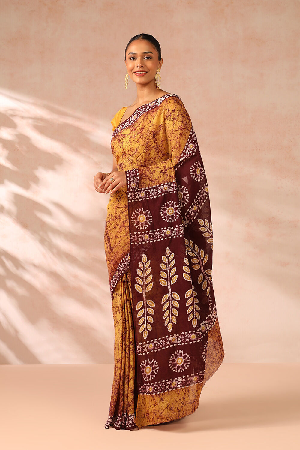 Yellow Ujjain Pure Cotton Printed Saree image number null