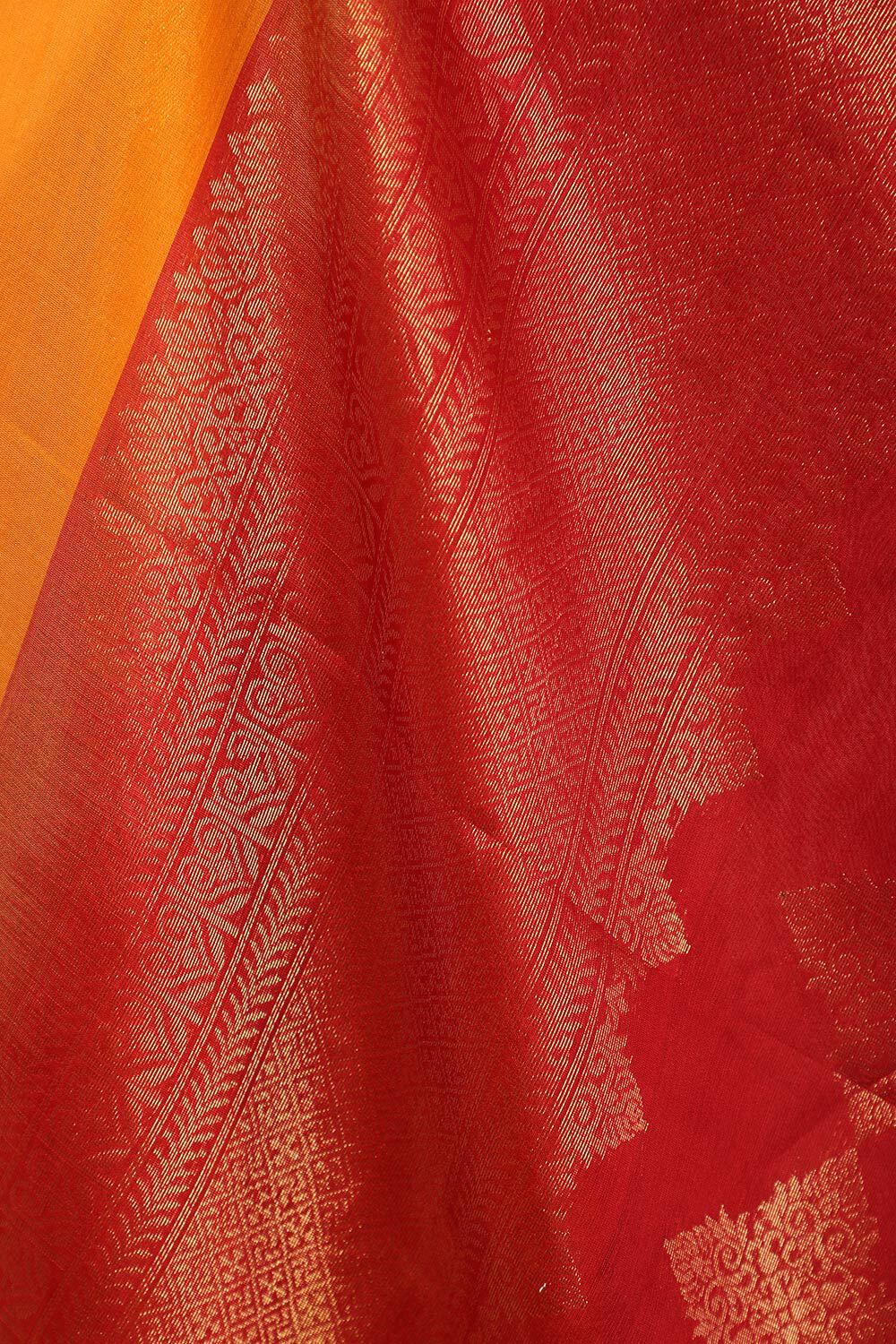 Orange South Pure Silk Cotton Woven Saree image number null