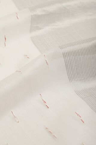 White Woven Pure Silk Cotton Chanderi Saree thumbnail image number null