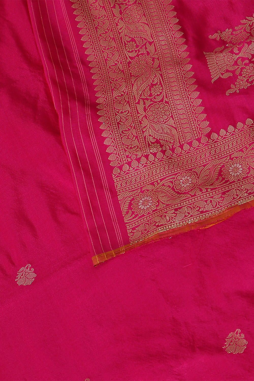 Dark Pink Pure Silk Banarasi Saree image number null