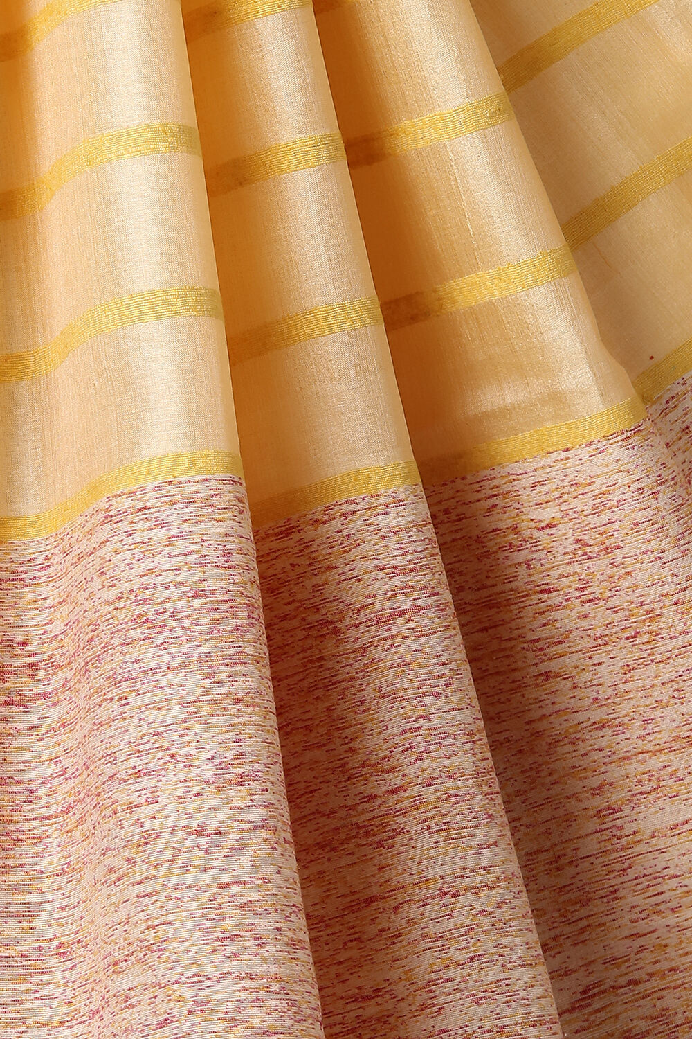 Yellow Pure Tussar Silk Woven Saree image number null