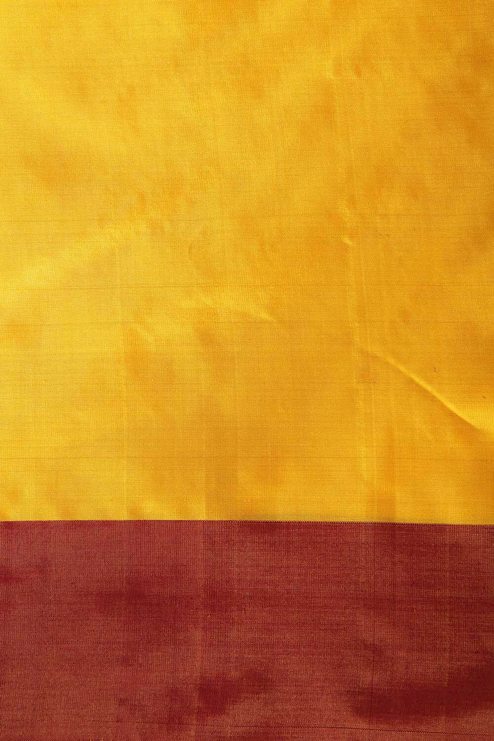 Yellow Pure Silk Chanderi Saree image number null