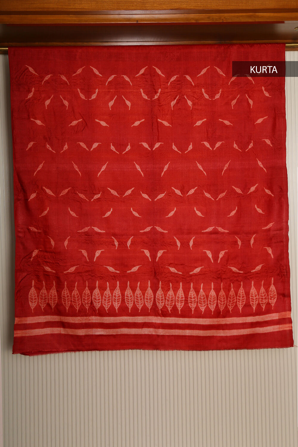 Red Pure Tussar Silk Suit Set image number null