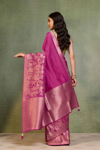 Pink Woven Pure Viscose Saree thumbnail image number null
