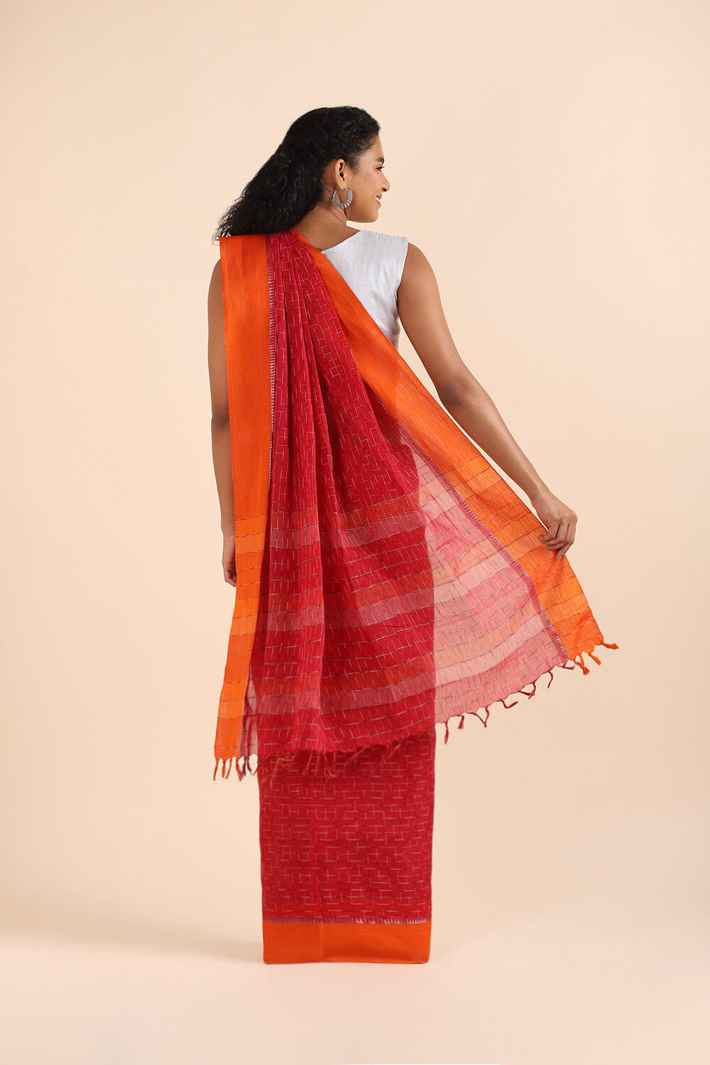 Red Pure Cotton Naranyanpet Saree image number null
