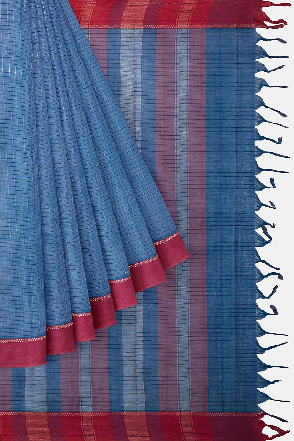 Dark Blue Pure Cotton Naranyanpet Saree image number null