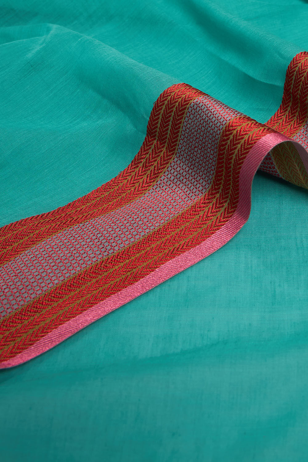 Green Woven Pure Cotton Bengal Saree image number null