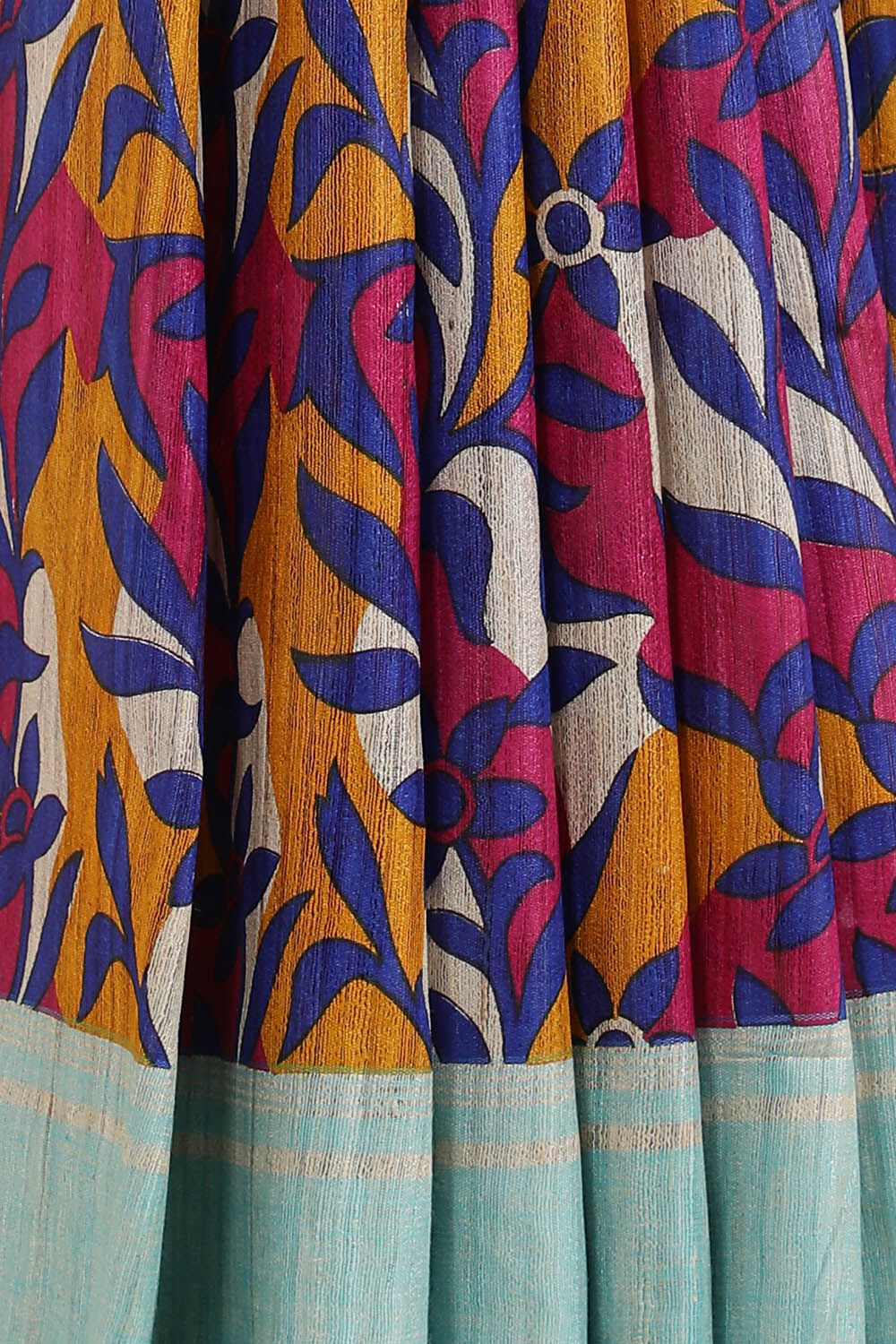Blue Pure Tussar Silk Printed Saree image number null