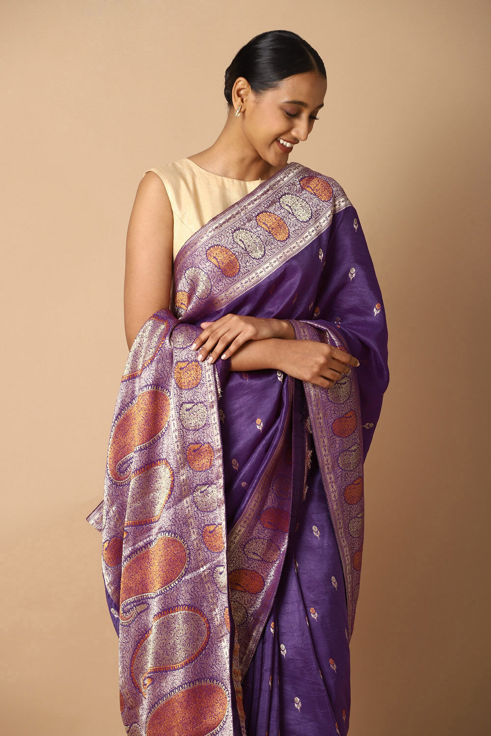 Purple Pure Luxe Vegan Saree image number null