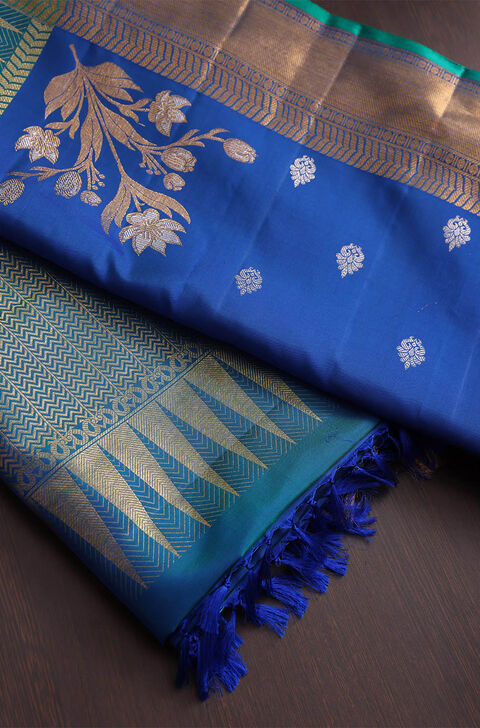 Dark Blue Kanjivaram Silk Saree
