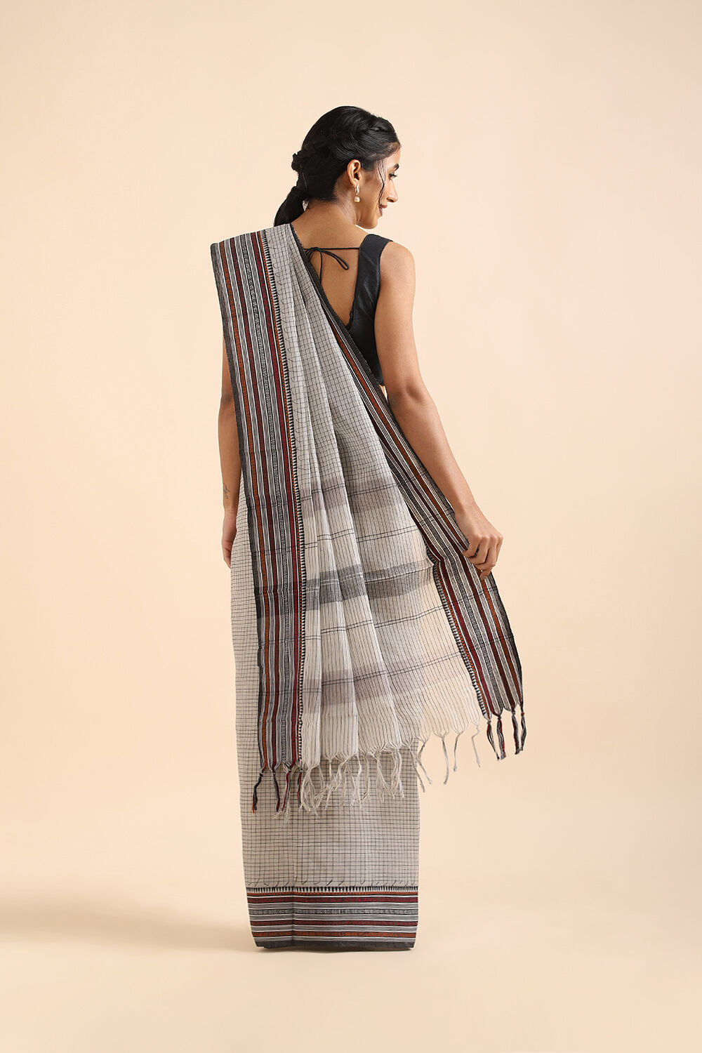 White Pure Cotton Naranyanpet Saree image number null