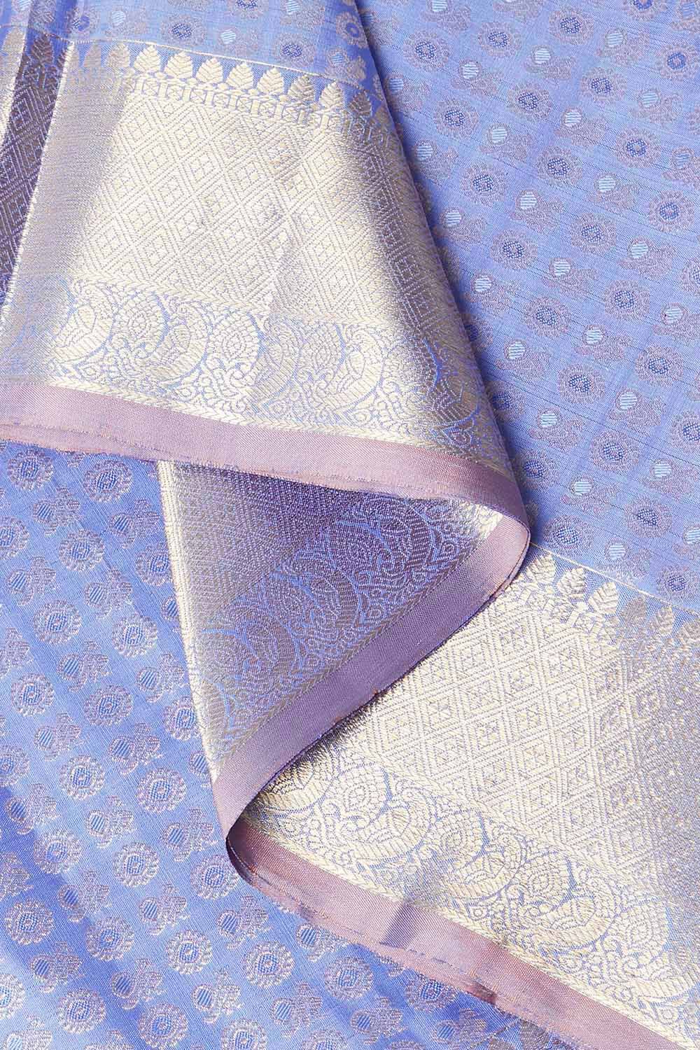 Light Violet Pure Silk Kanjivaram Saree image number null