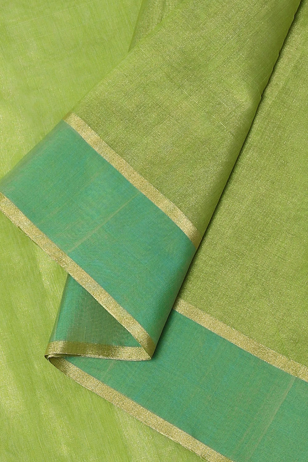 Light Green Pure Cotton Tissue Chanderi Saree image number null