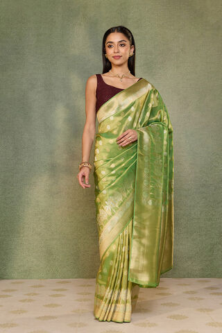 Green Woven Viscose Tissue Saree thumbnail image number null