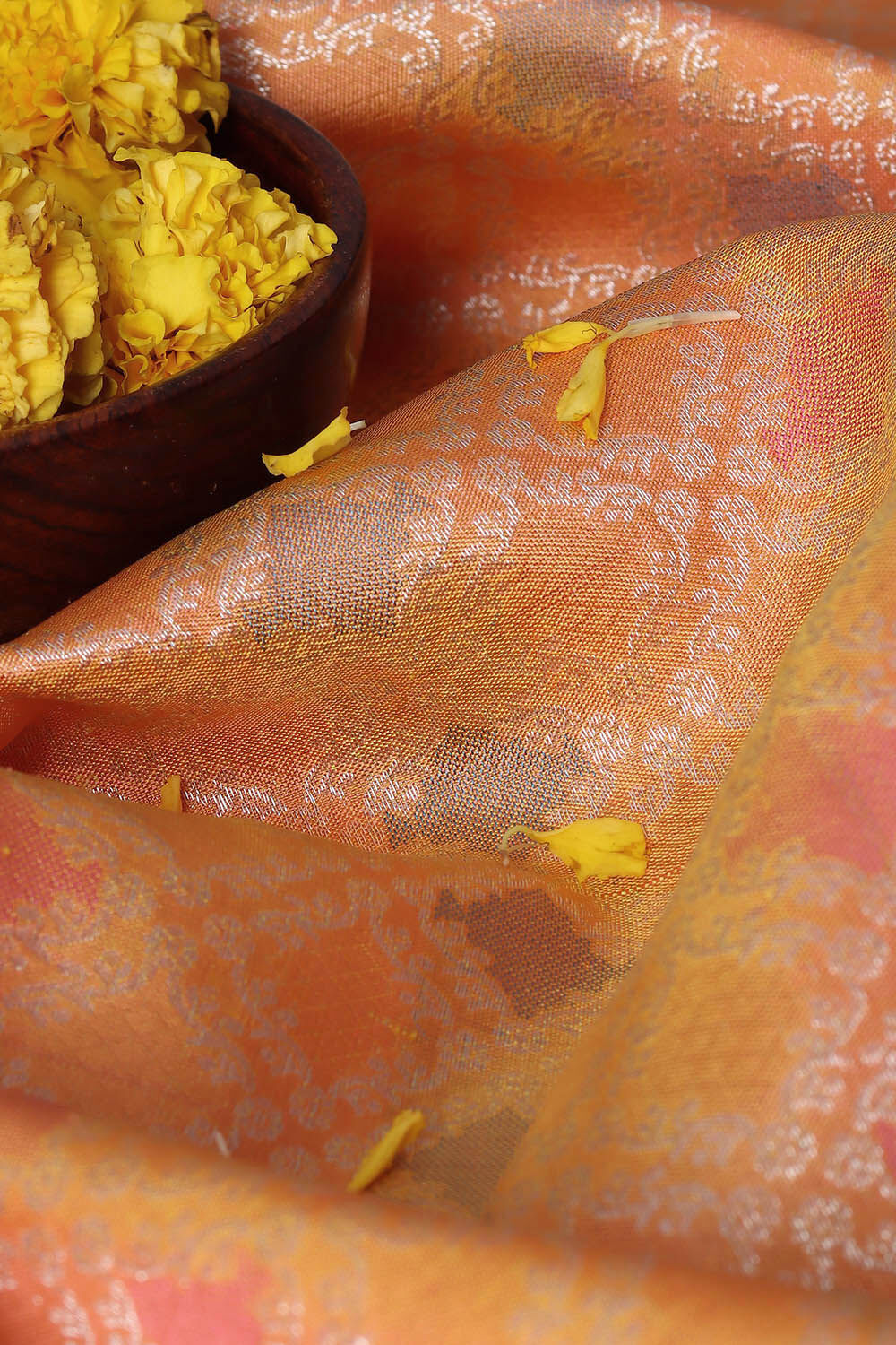Light Orange Pure Silk Kanjivaram Saree image number null