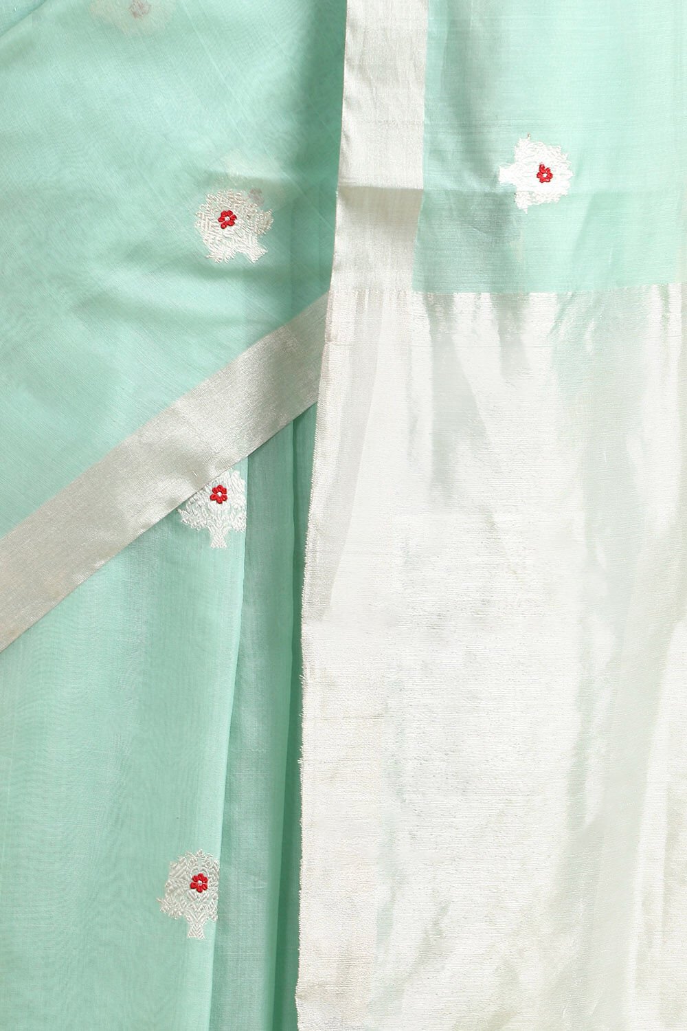 Light Green Pure Silk Cotton Chanderi Saree image number null