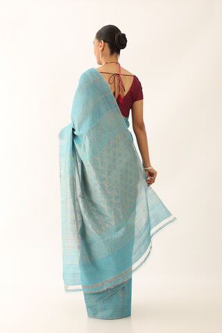 Light Blue Chattisgarh Pure Silk Tissue Woven Saree thumbnail image number null