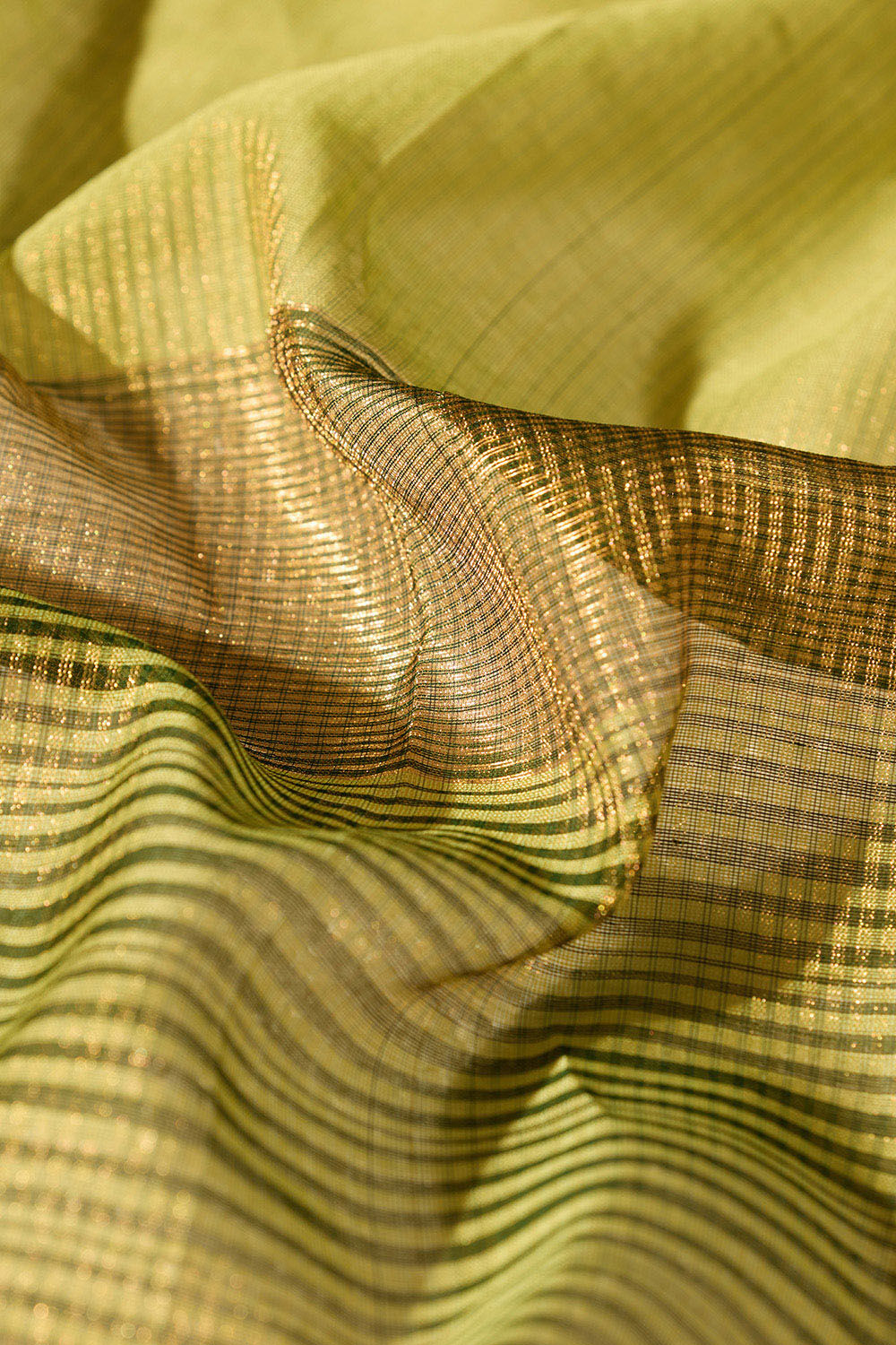 Light Green Woven Pure Tissue Cotton Maheshwari Saree image number null