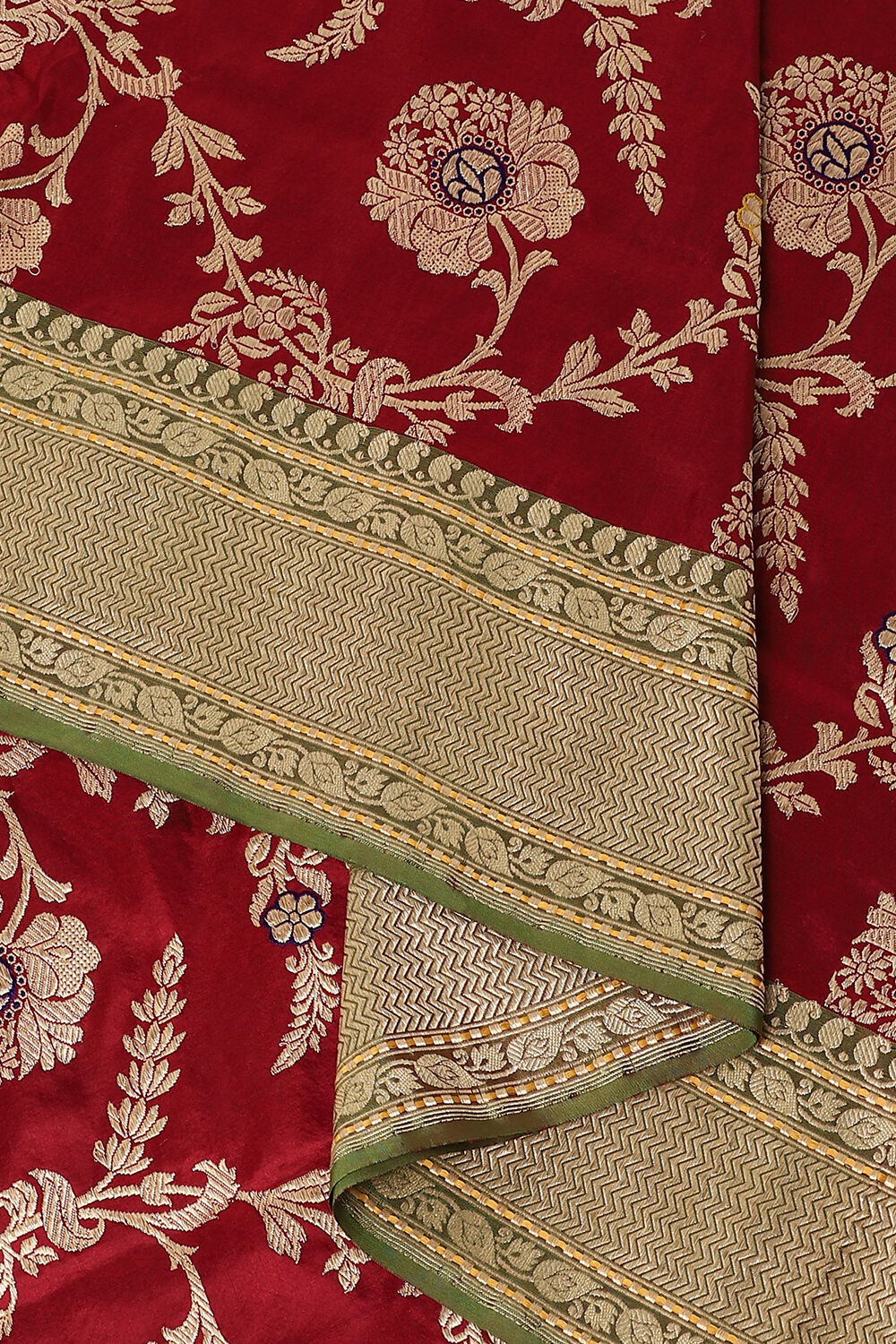 Red Pure Silk Banarasi Saree image number null