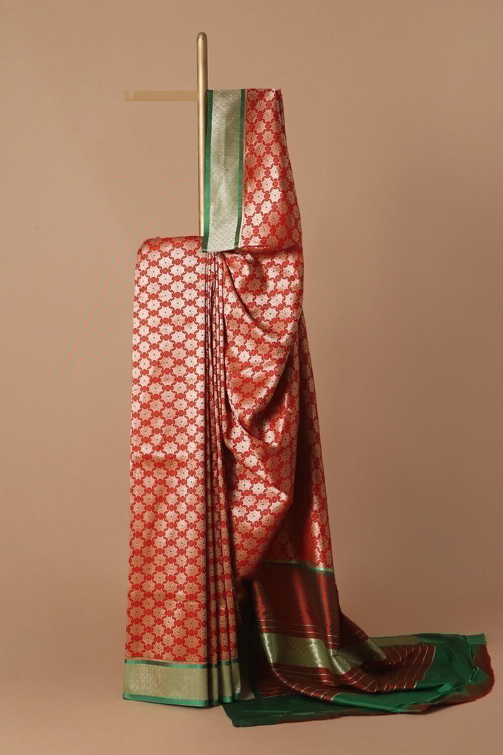 Red Pure Silk Banarasi Brocade Saree image number null