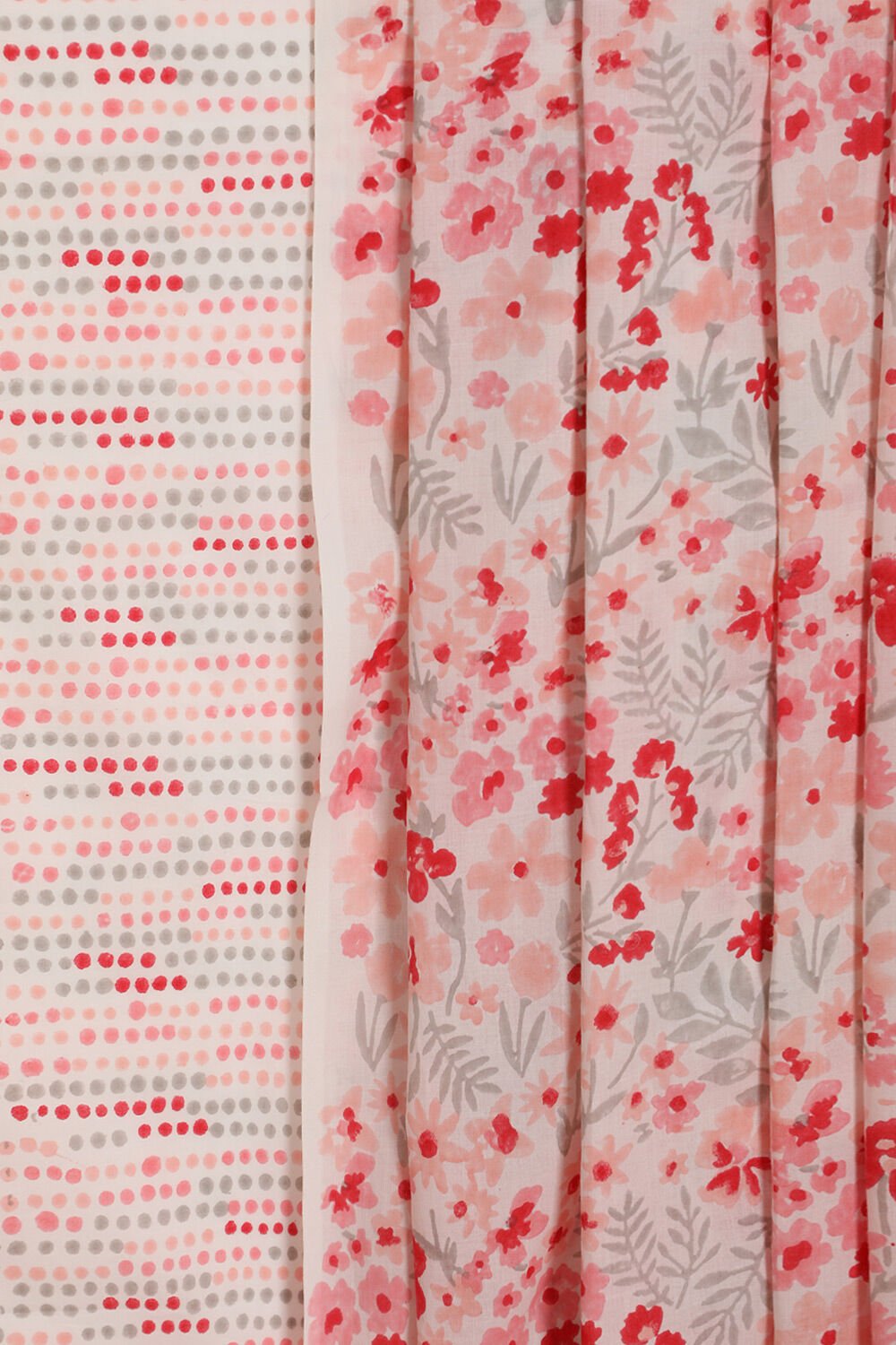 Light Pink Pure Cotton Printed Sanganeri Unstitched Suit Set image number null