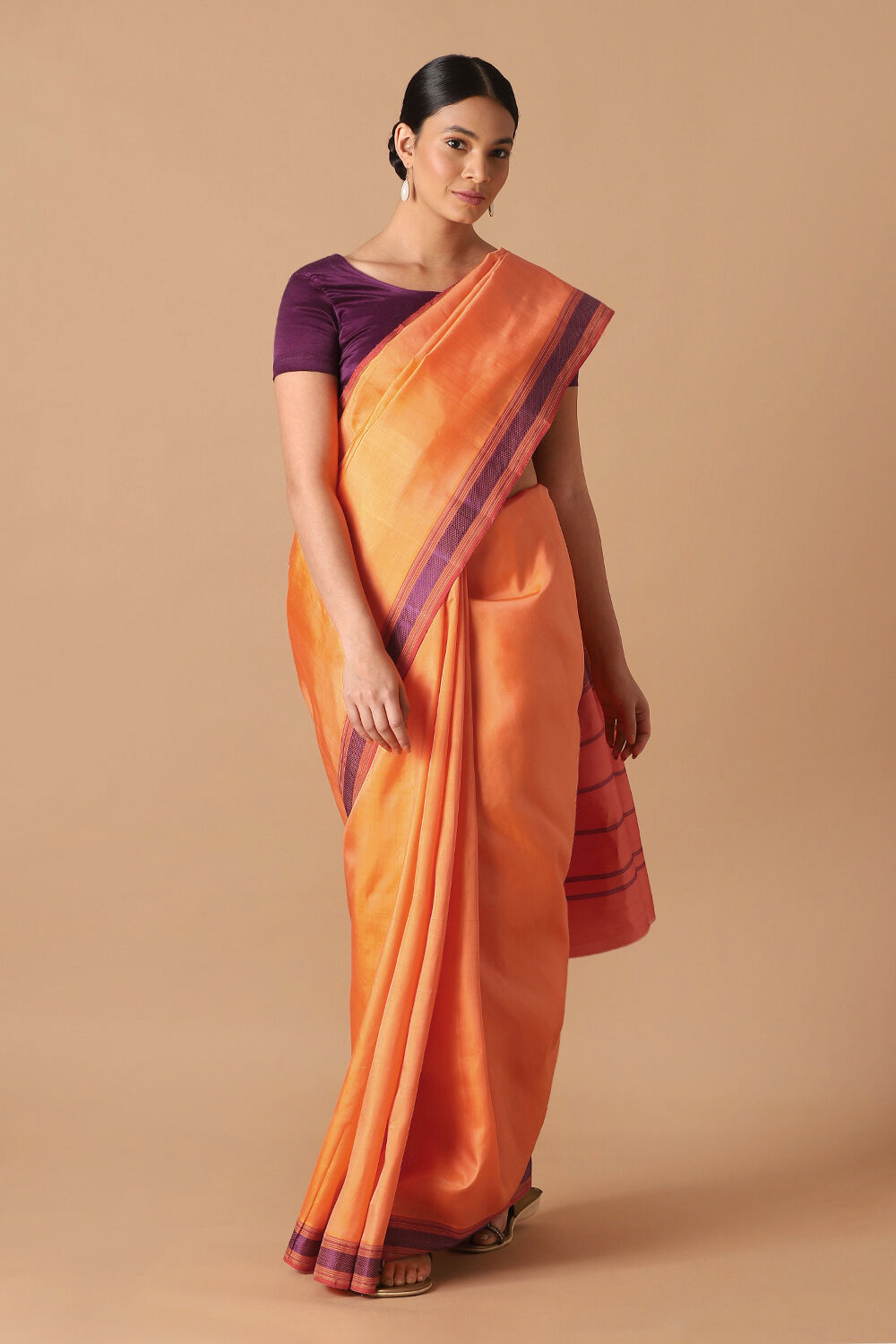 Orange Pure Silk Kanjivaram Saree image number null