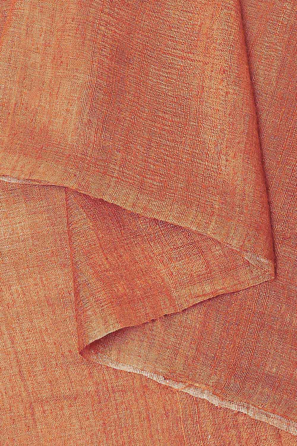 Orange Pure Silk Tussar Jamdani Saree image number null