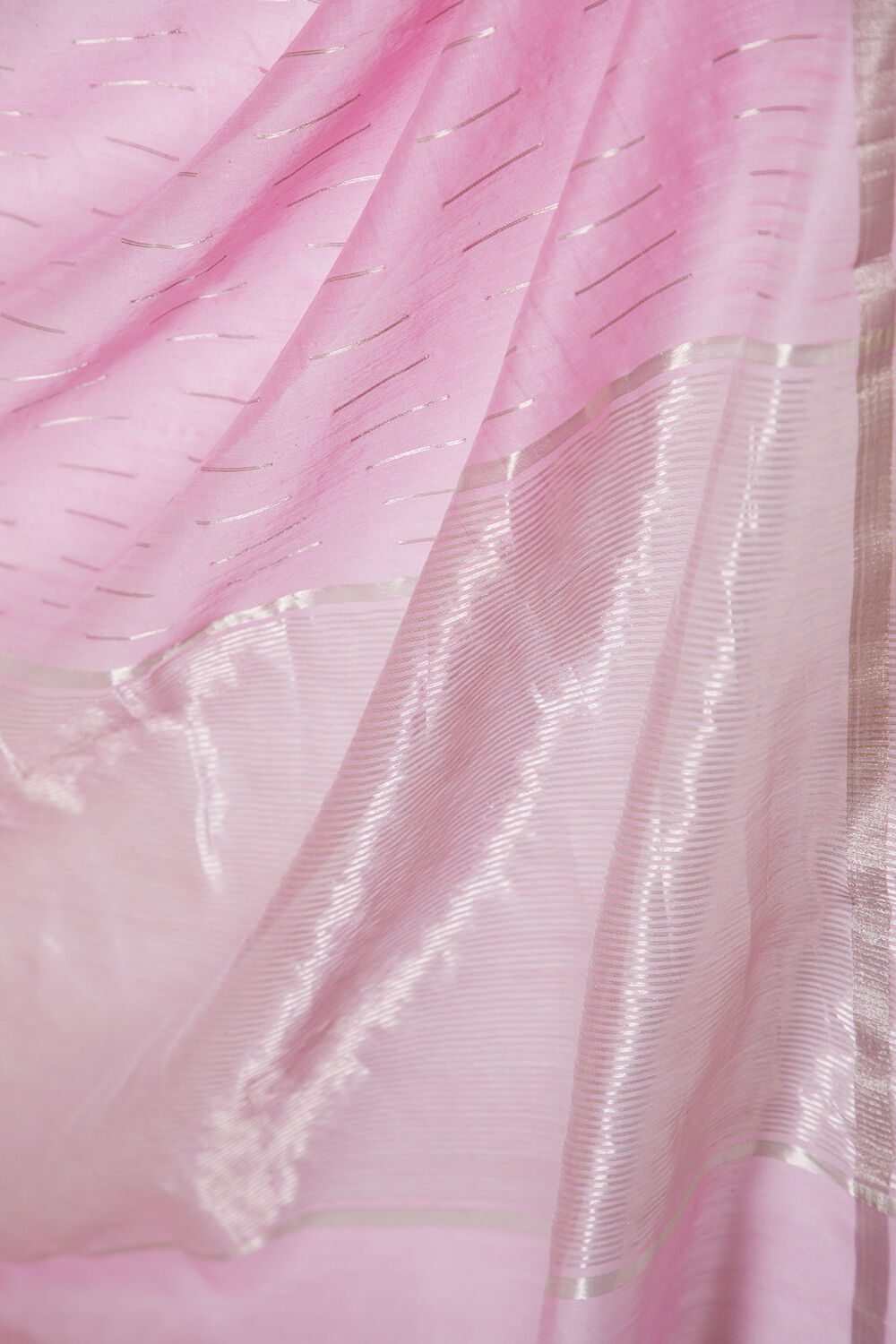 Pink Woven Pure Silk Cotton Chanderi Saree image number null