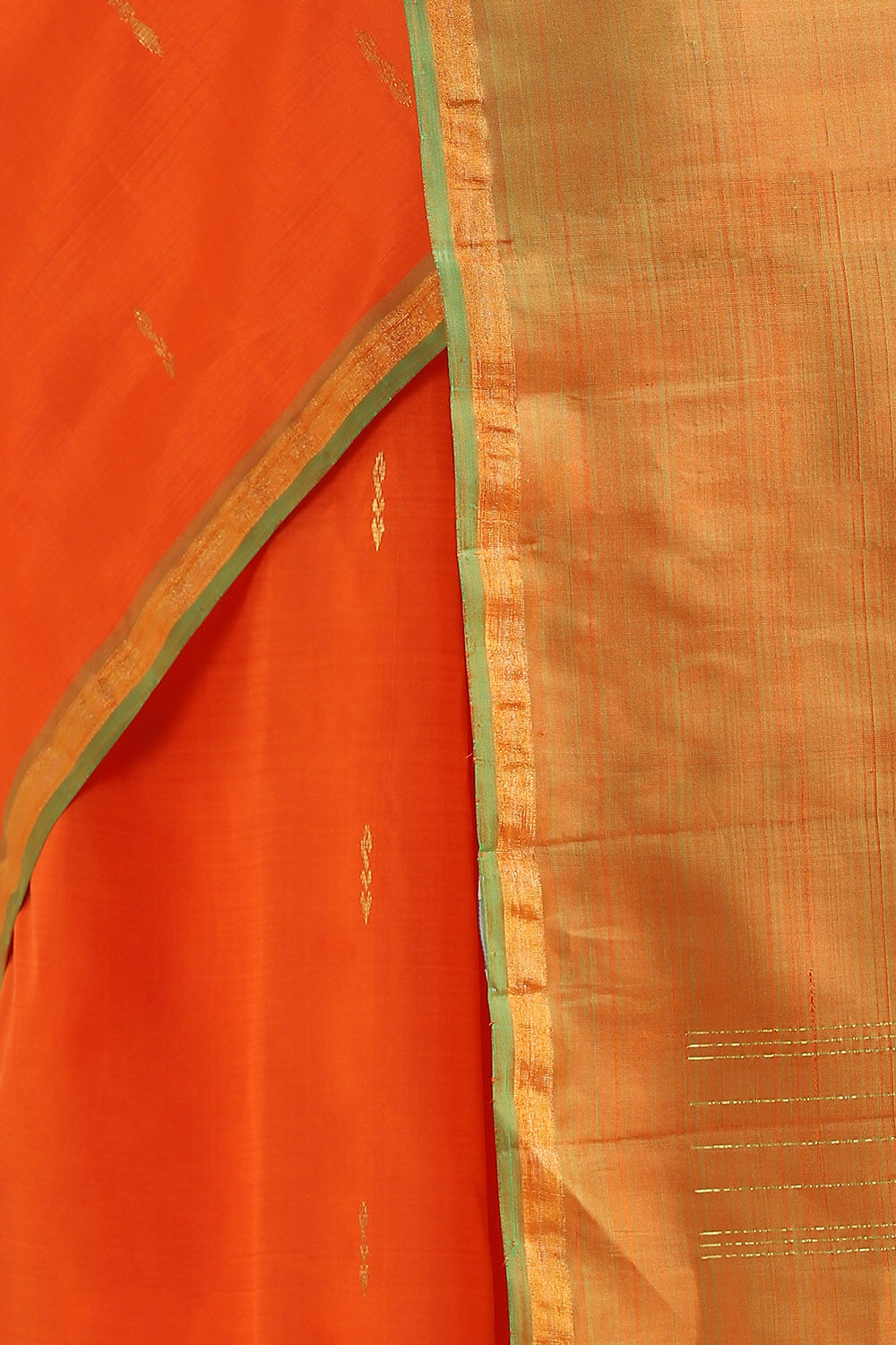 Dark Orange Pure Silk Kanjivaram Saree image number null