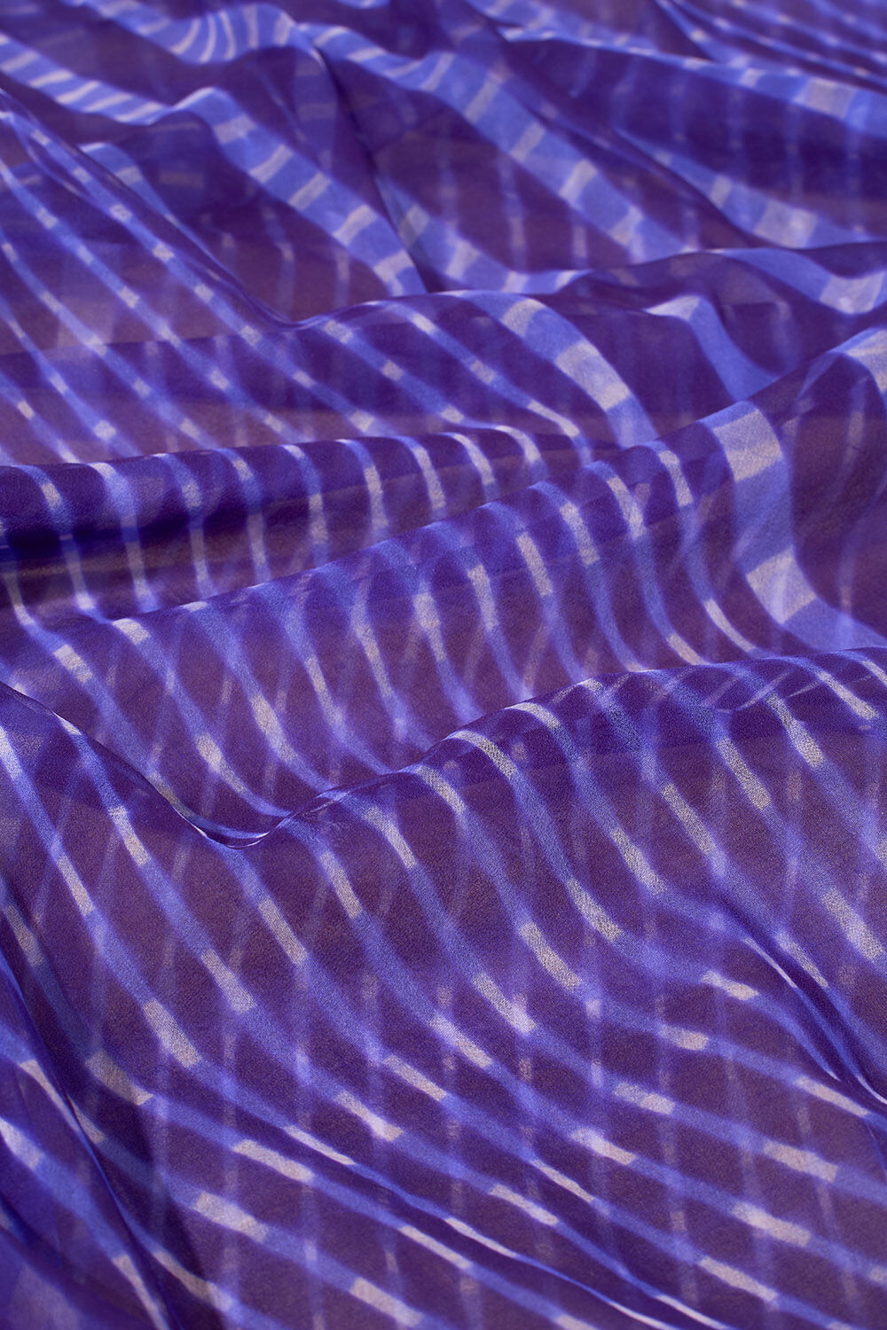 Purple Rajasthan Pure Silk Georgette Tie & Dye Leheriya Saree image number null