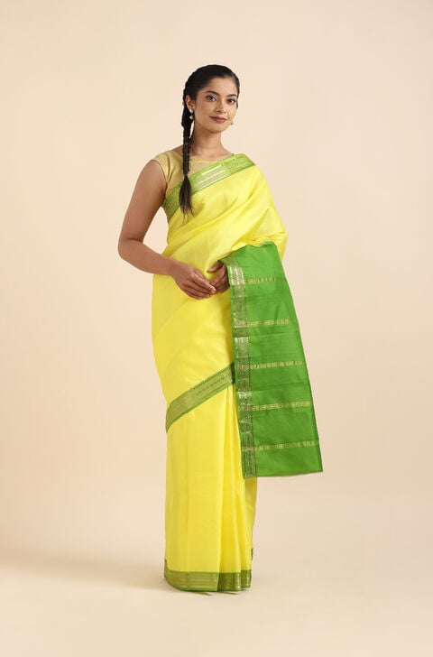 Light Yellow Pure Soft Silk Saree