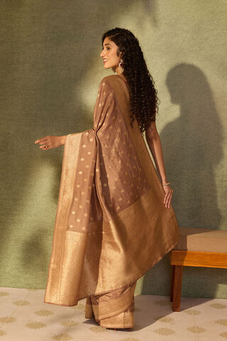 Brown Pure Viscose Woven Saree thumbnail image number null