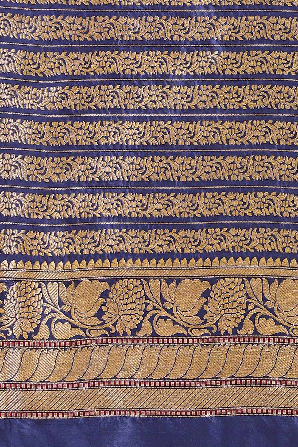 Blue Pure Silk Banarasi Saree image number null