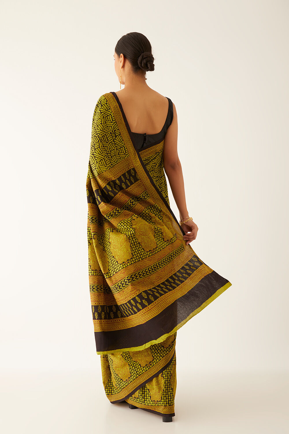 Light Green Pure Cotton Bagh Printed Saree image number null