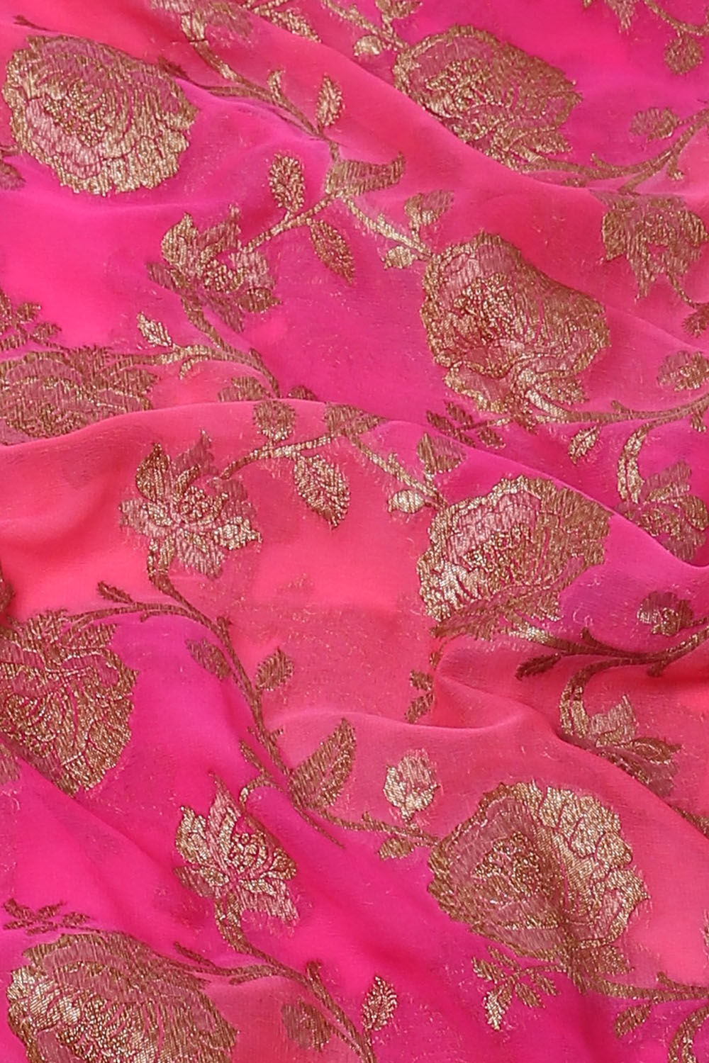 Purple Pure Georgette Banarasi Saree image number null