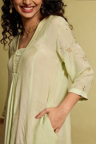 Light Green Viscose Embroidered Kurta thumbnail image number null