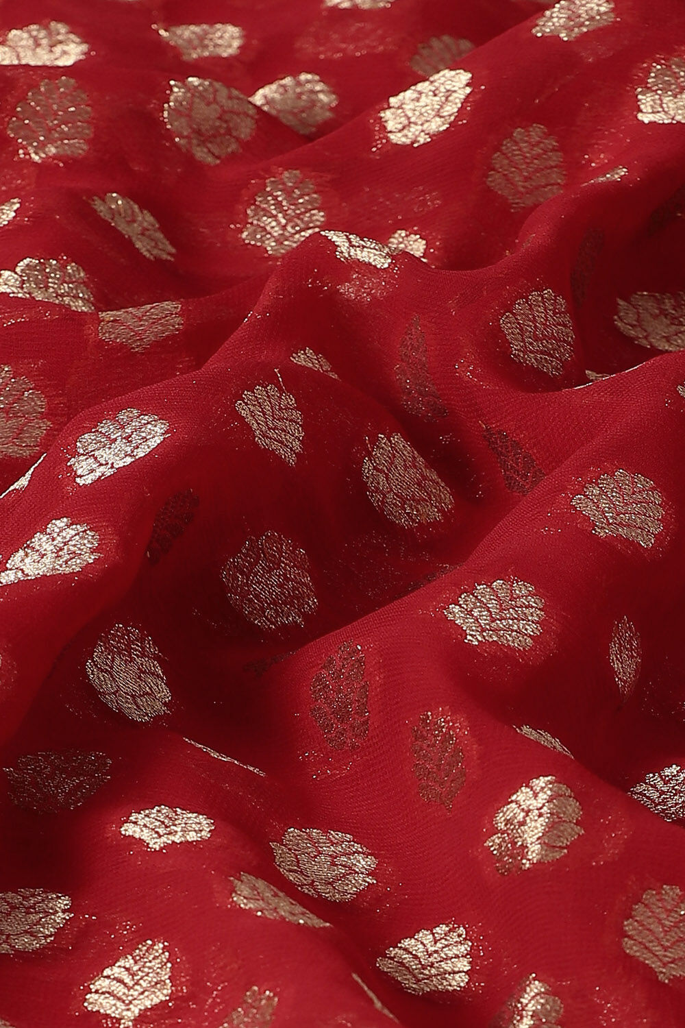 Red Viscose Pure Georgette Banarasi Saree image number null