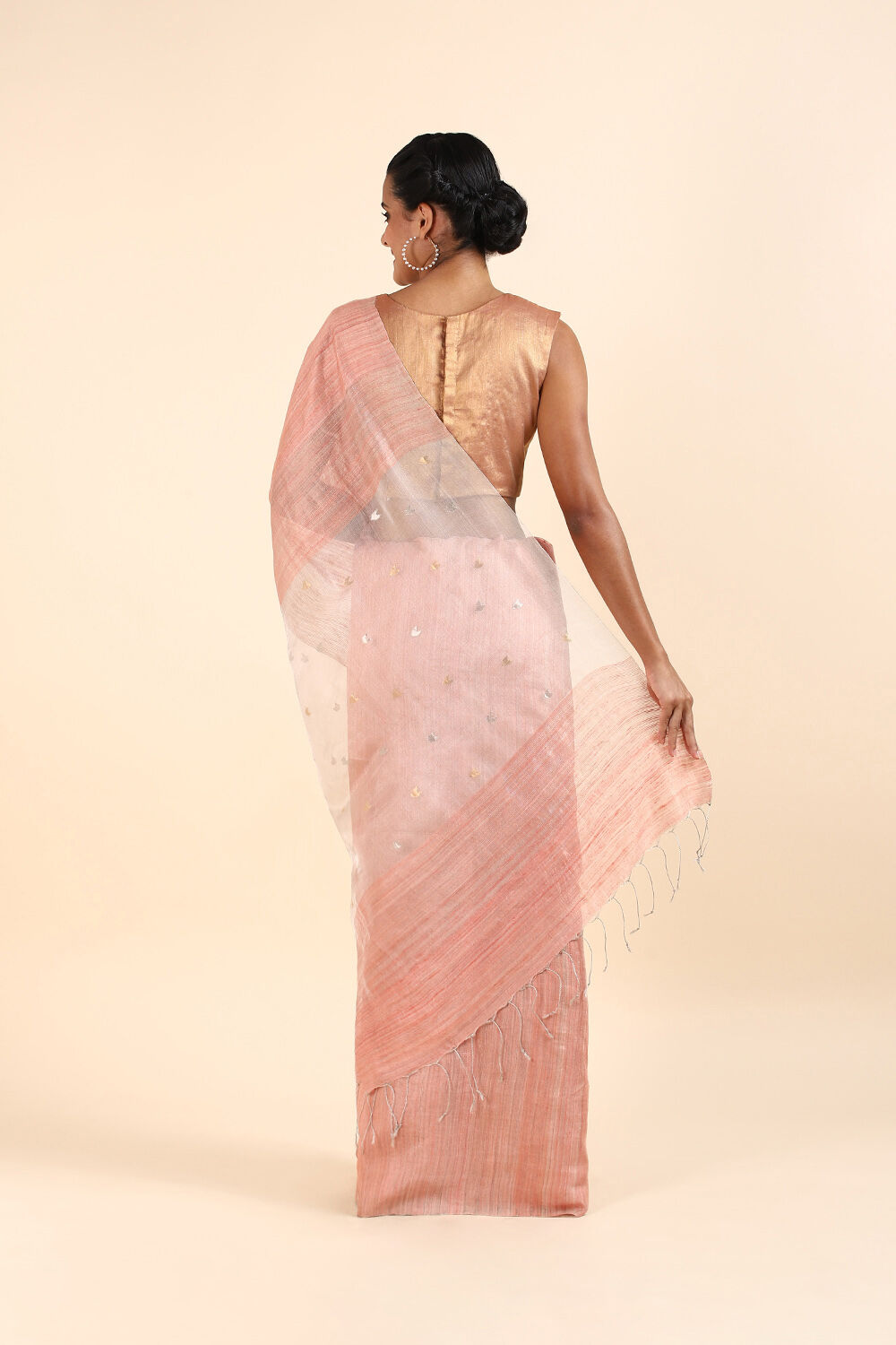 Light Pink Pure Tissue Vanya Jamdani Saree image number null