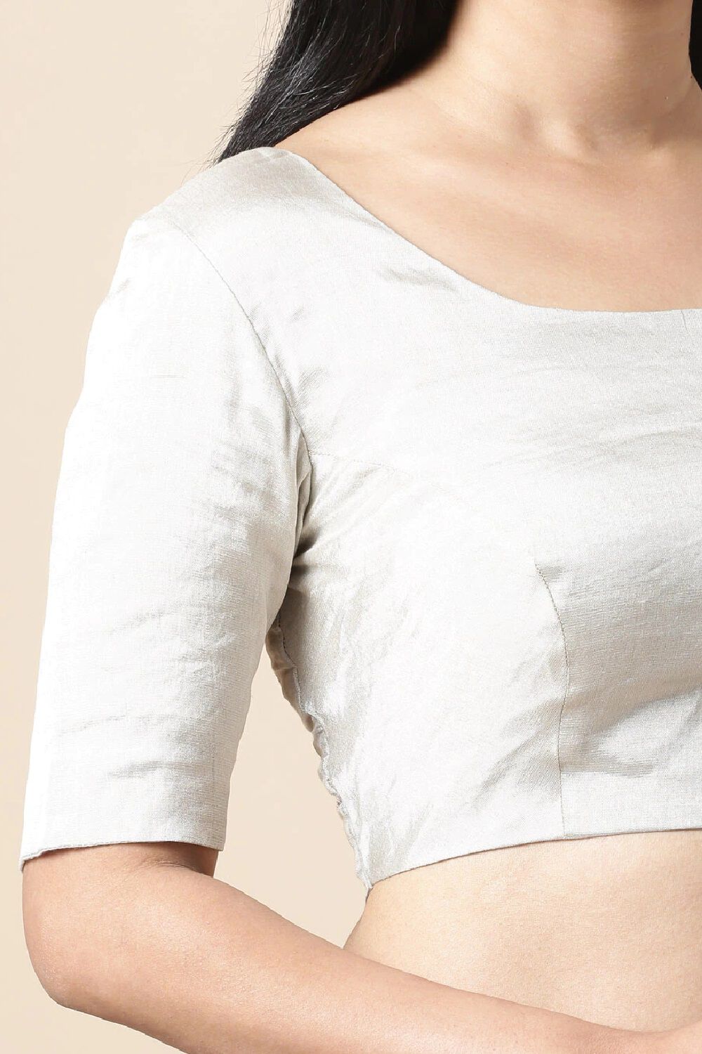 Silver Tissue Cotton Blouse image number null