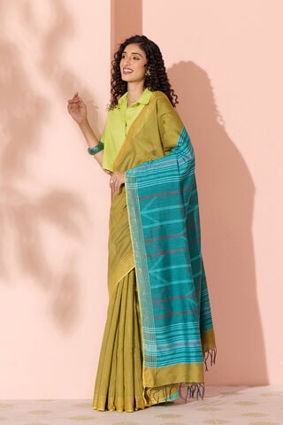 Green Woven Silk Viscose Bhagalpur Saree thumbnail image number null