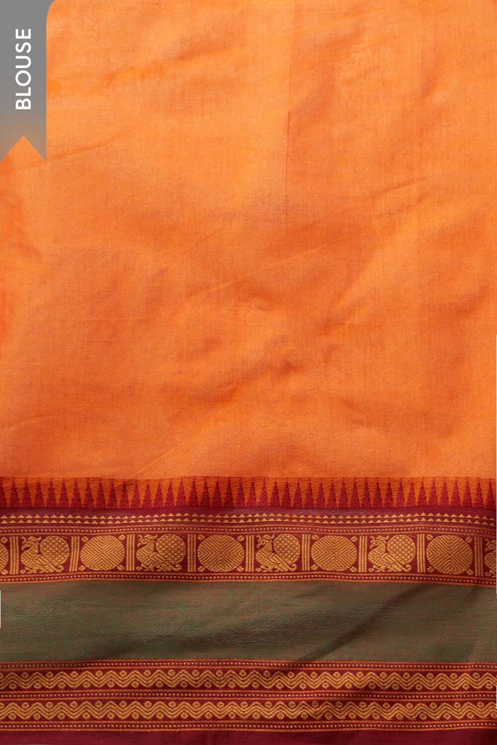 Orange Woven Pure South Cotton Saree image number null