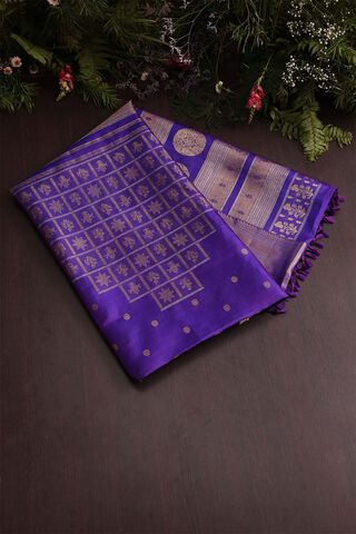 Violet Kanjivaram Silk Saree thumbnail image number null