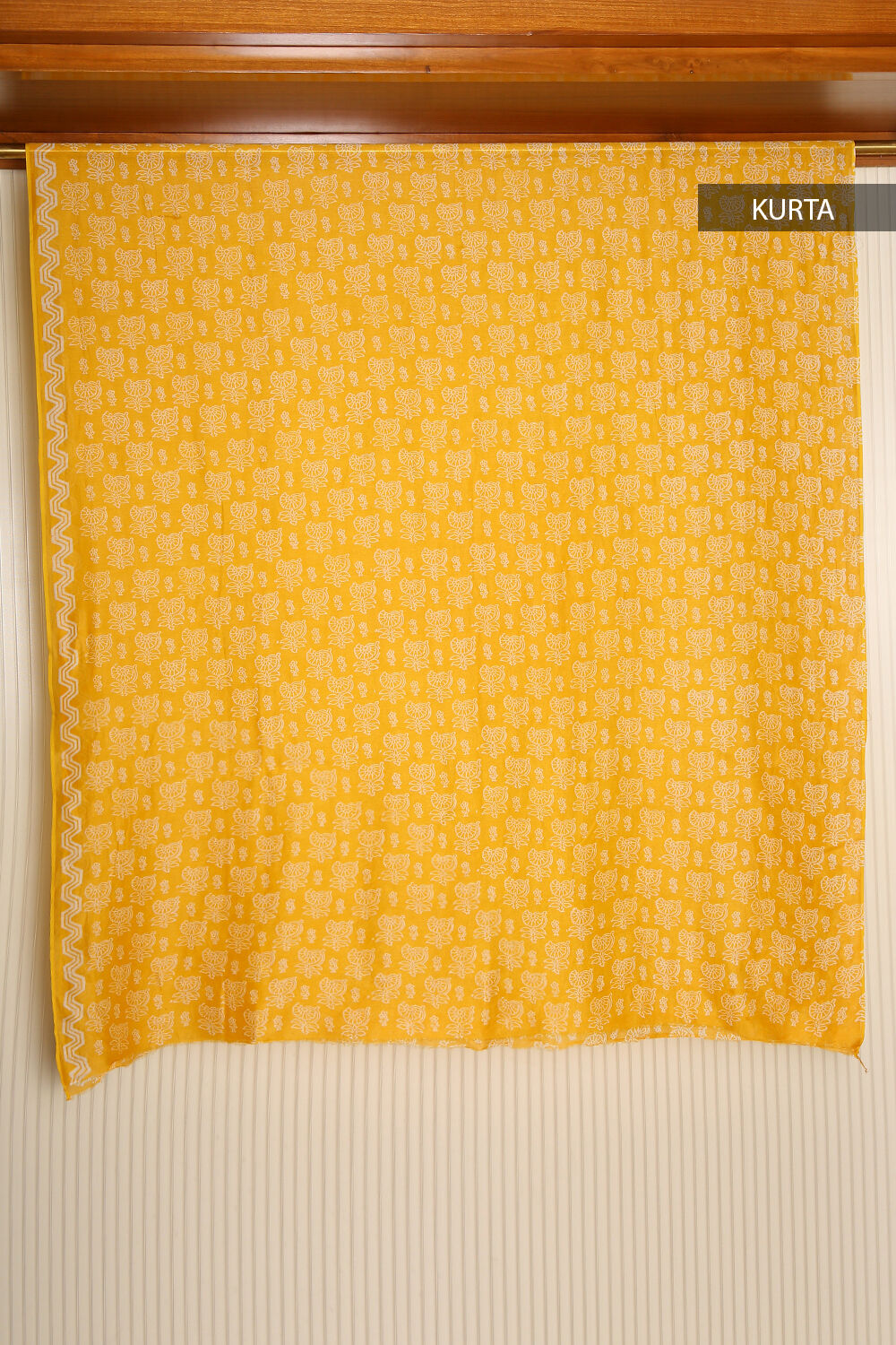Bright Yellow Pure Silk Cotton Suit Set image number null