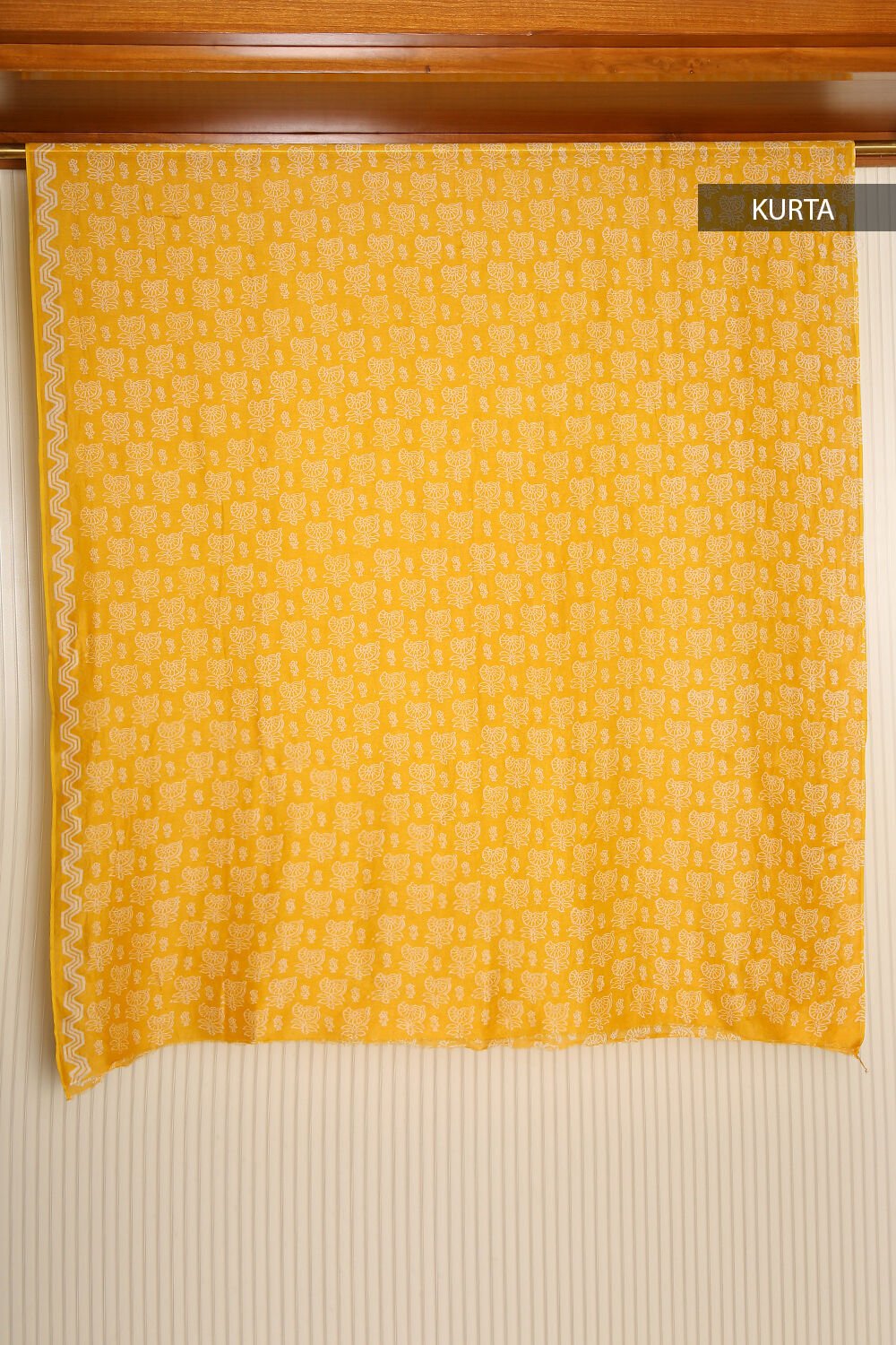 Bright Yellow Pure Silk Cotton Suit Set image number null