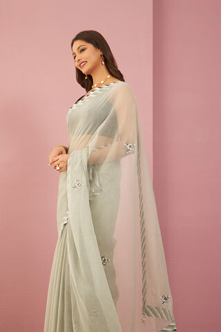 Grey Pure Kota Embroidered Saree thumbnail image number null