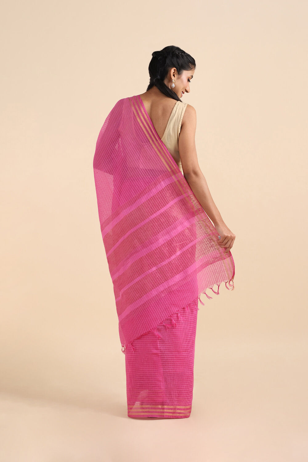 Light Pink Pure Silk Woven Saree image number null