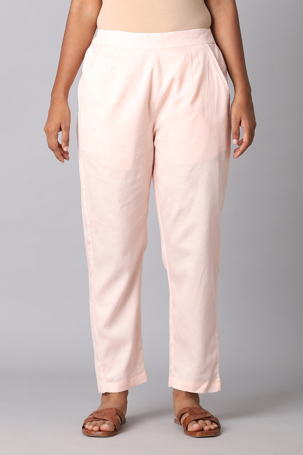 Light Pink Viscose Applique Kurta Set image number null